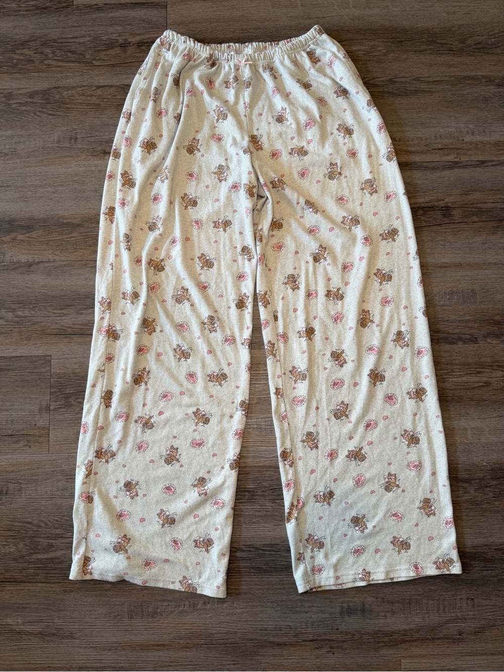 Hollister Pajama Pant with Angel Bears and Hearts Women’s Size Medium Long
